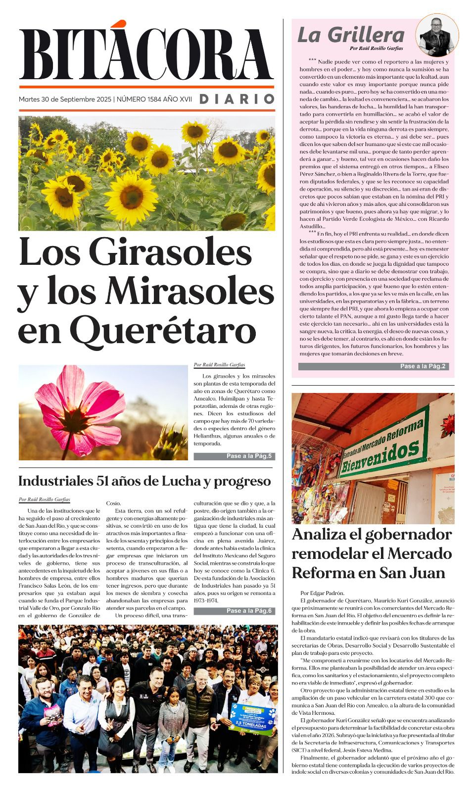 Portada Bitácora Diario Edición 1584