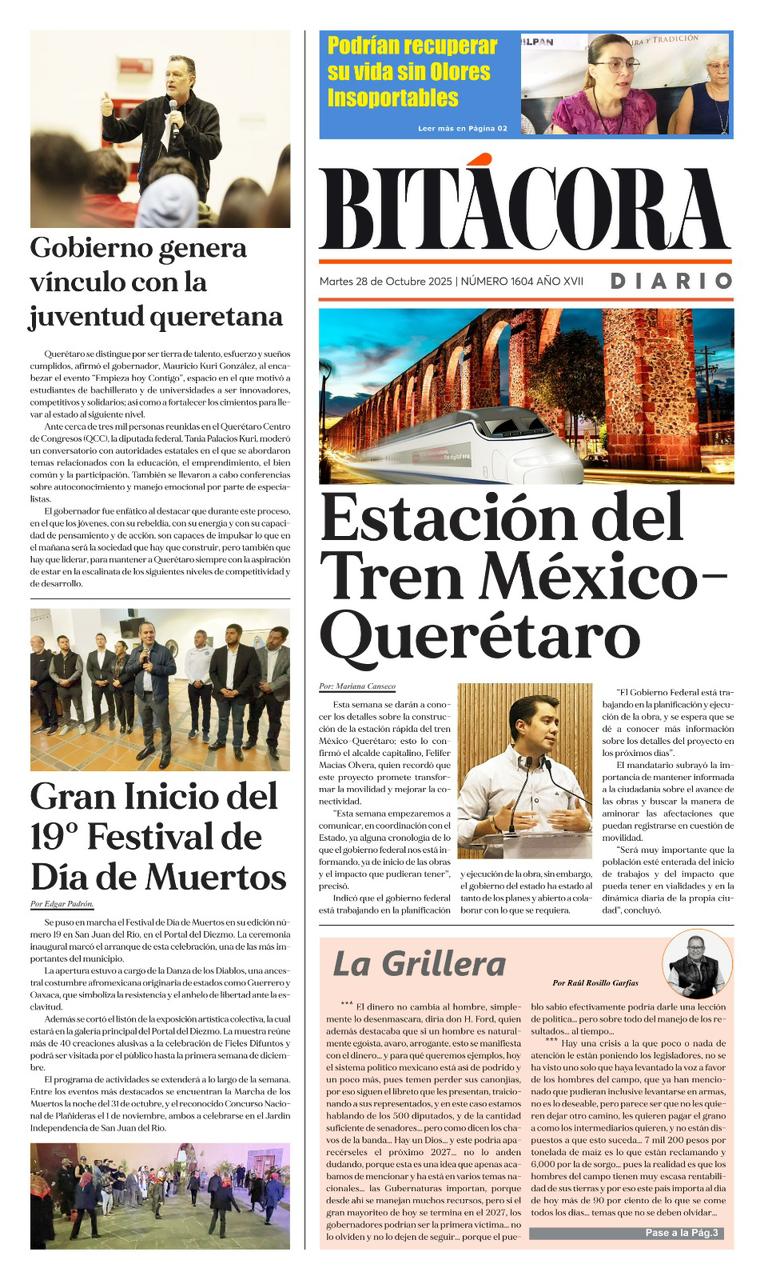 Portada Bitácora Diario Edición 1604