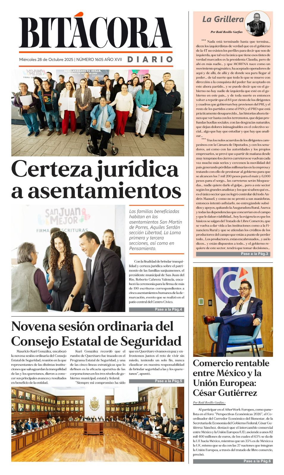 Portada Bitácora Diario Edición 1605