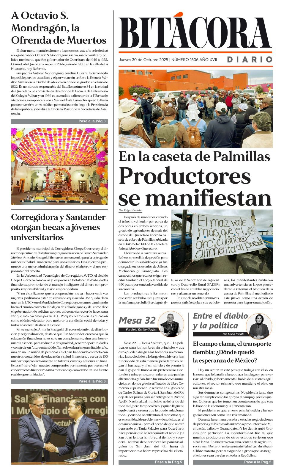 Portada Bitácora Diario Edición 1607