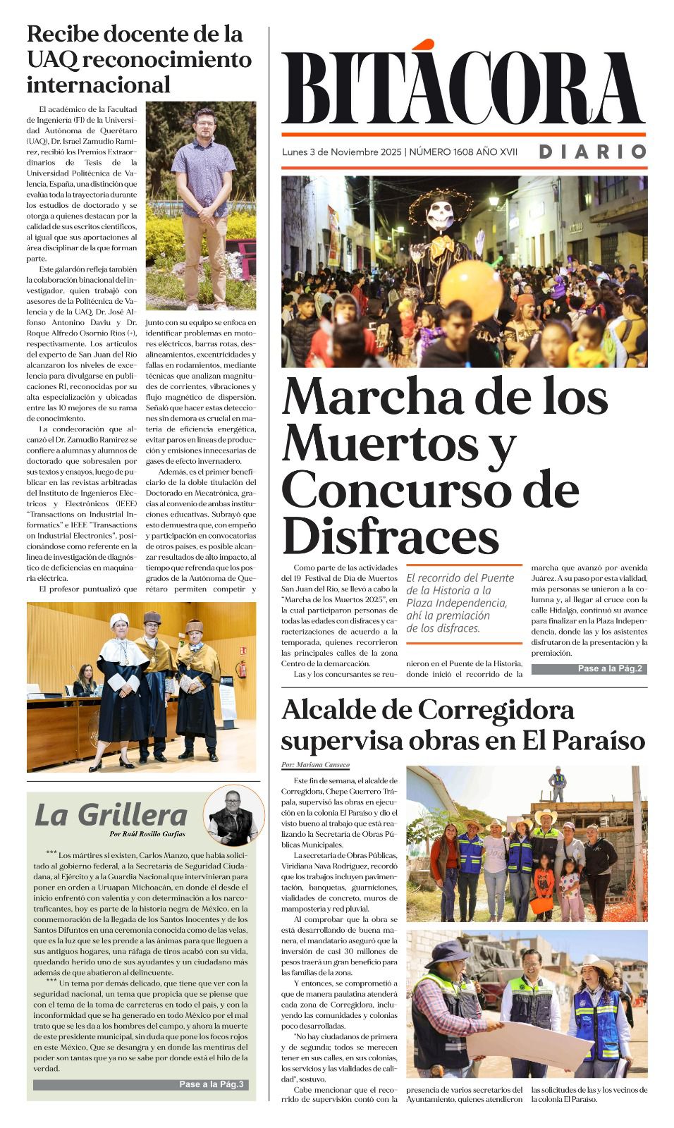 Portada Bitácora Diario Edición 1608