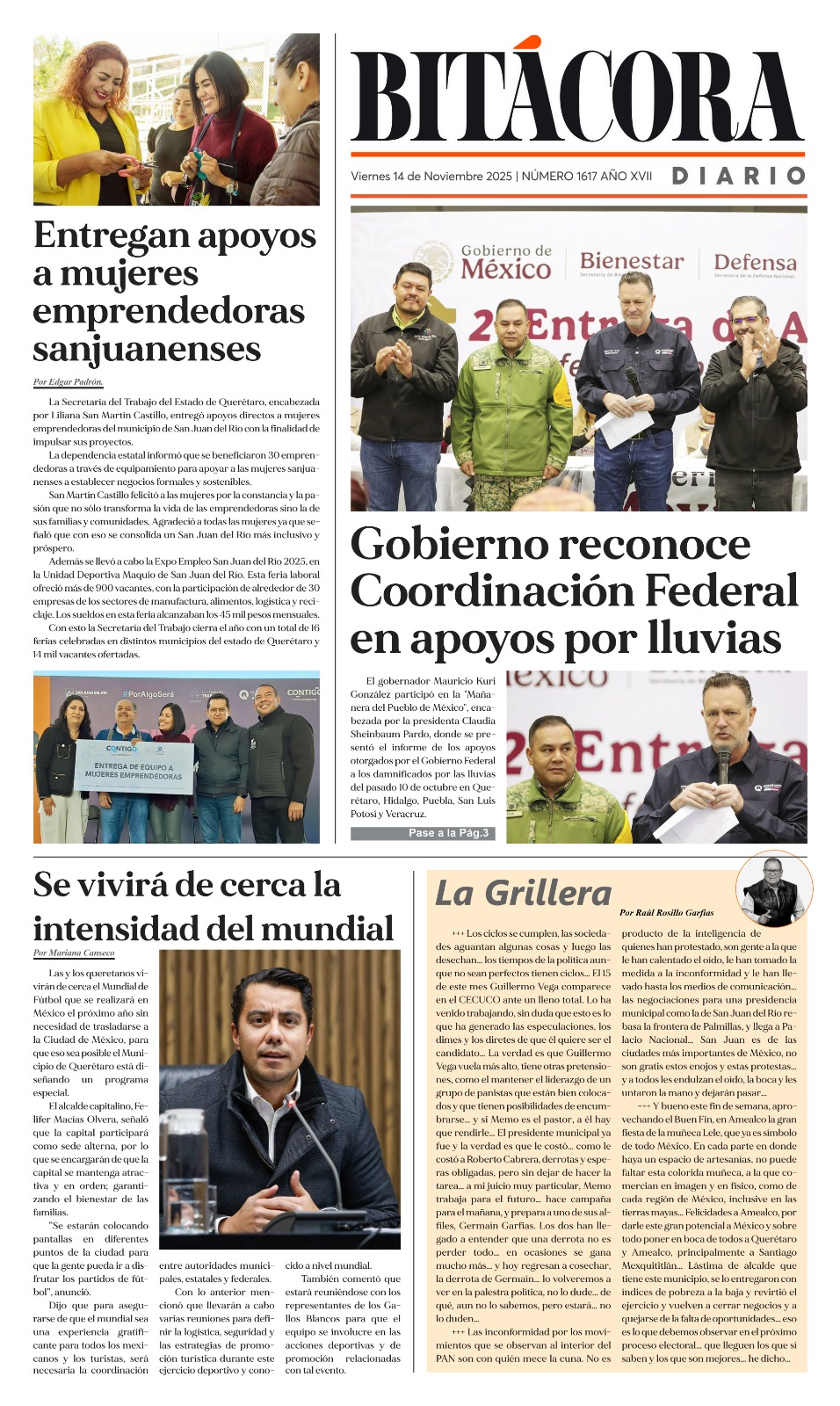 Portada Bitácora Diario Edición 1617