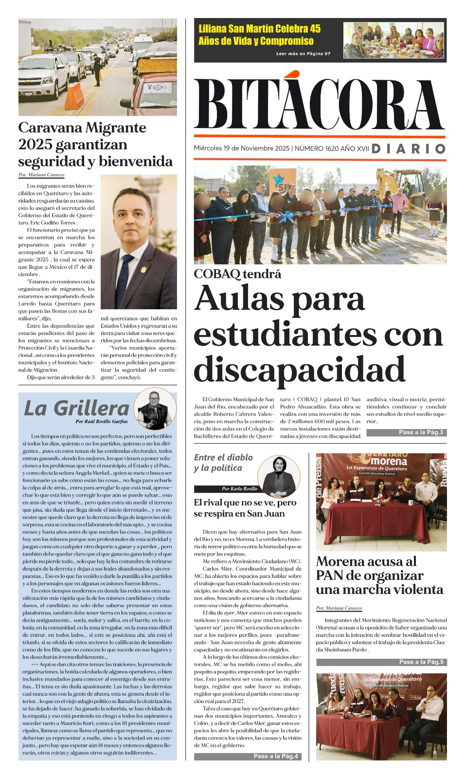 Portada Bitácora Diario Edición 1620