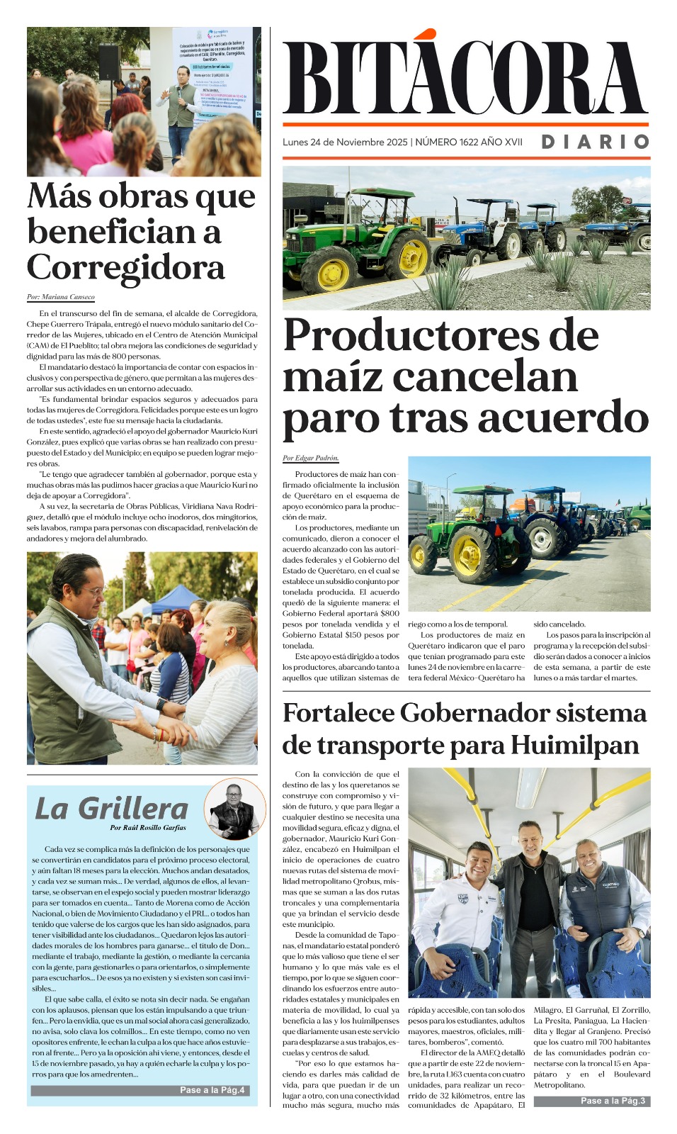 Portada Bitácora Diario Edición 1622