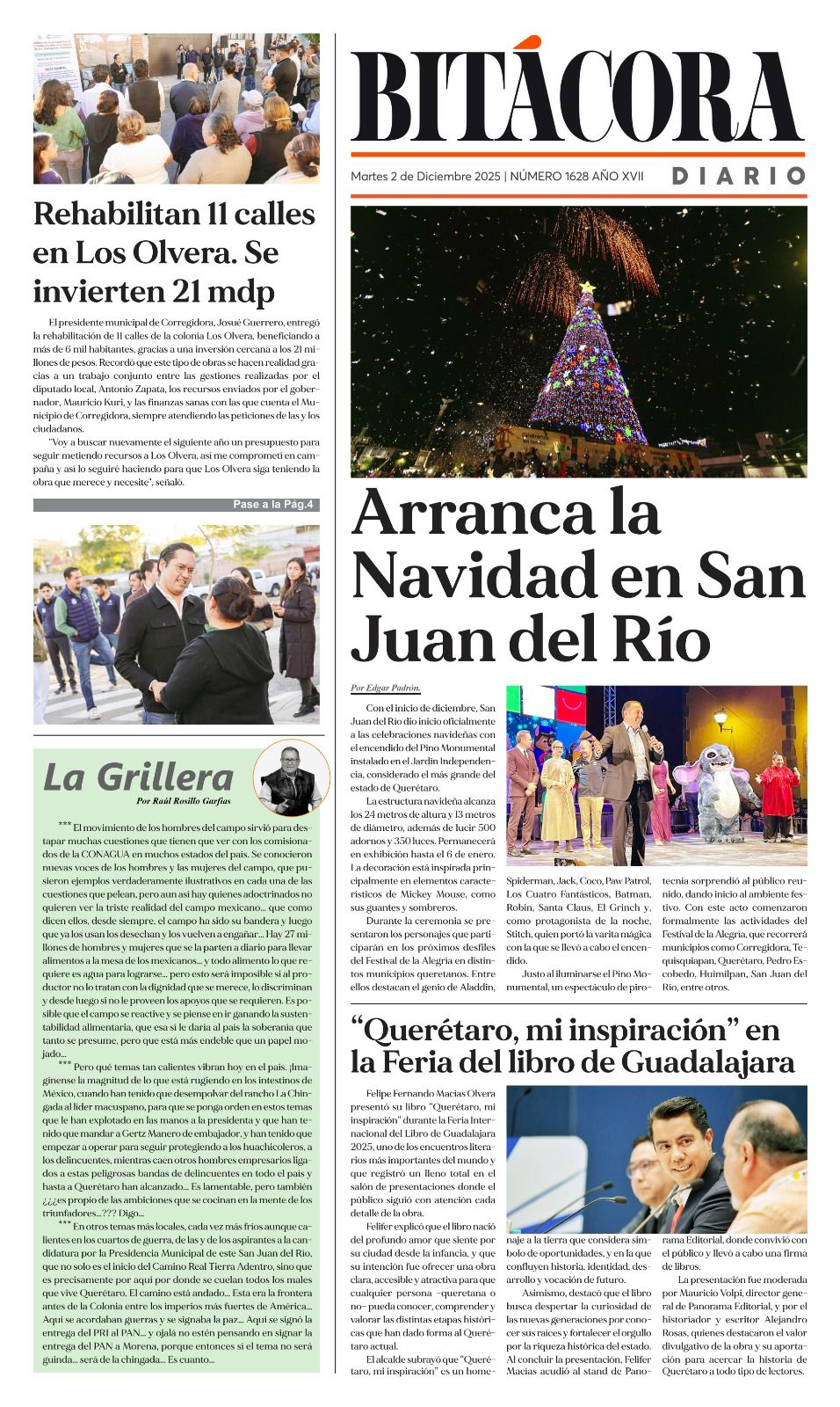 Portada Bitácora Diario Edición 1628