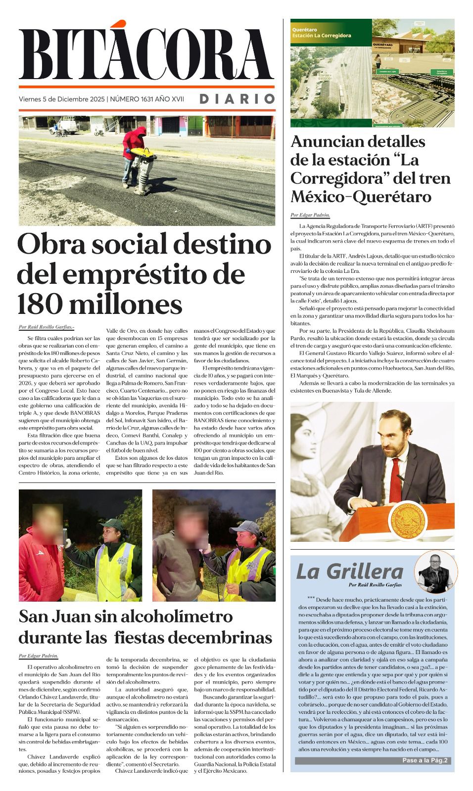 Portada Bitácora Diario Edición 1631