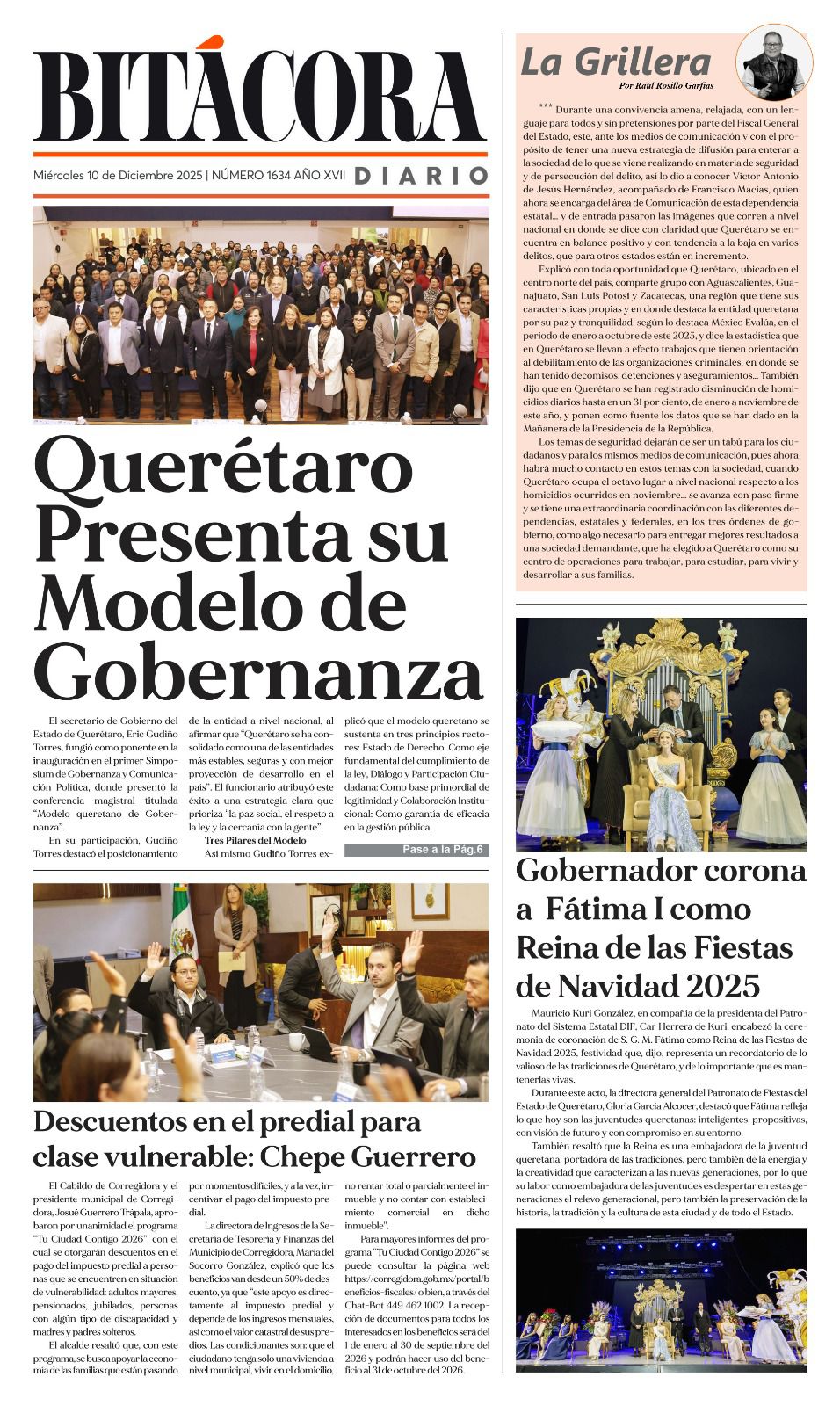 Portada Bitácora Diario Edición 1634