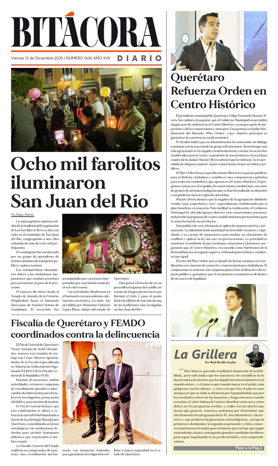 Portada Bitácora Diario Edición 1636