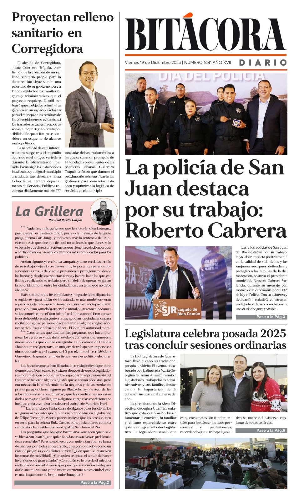 Portada Bitácora Diario Edición 1641