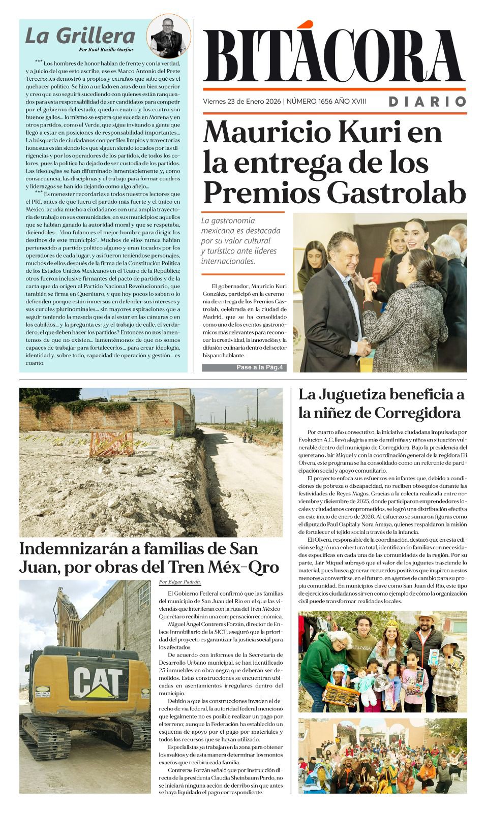 Portada Bitácora Diario Edición 1656