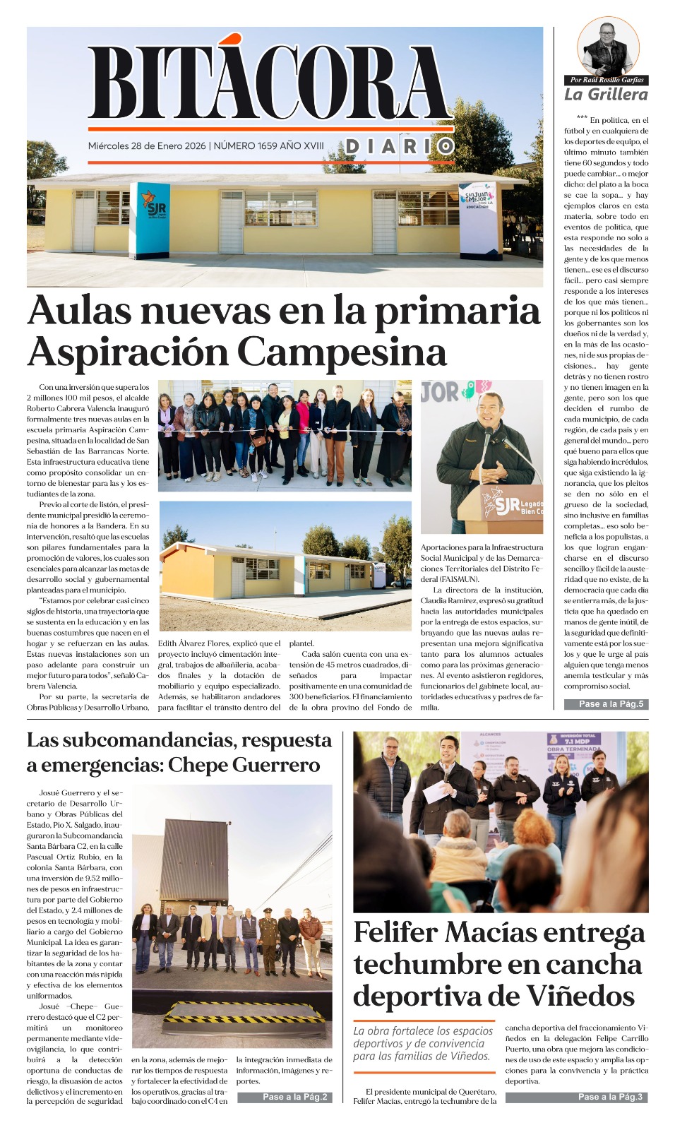 edición portada bitacra diario 1659