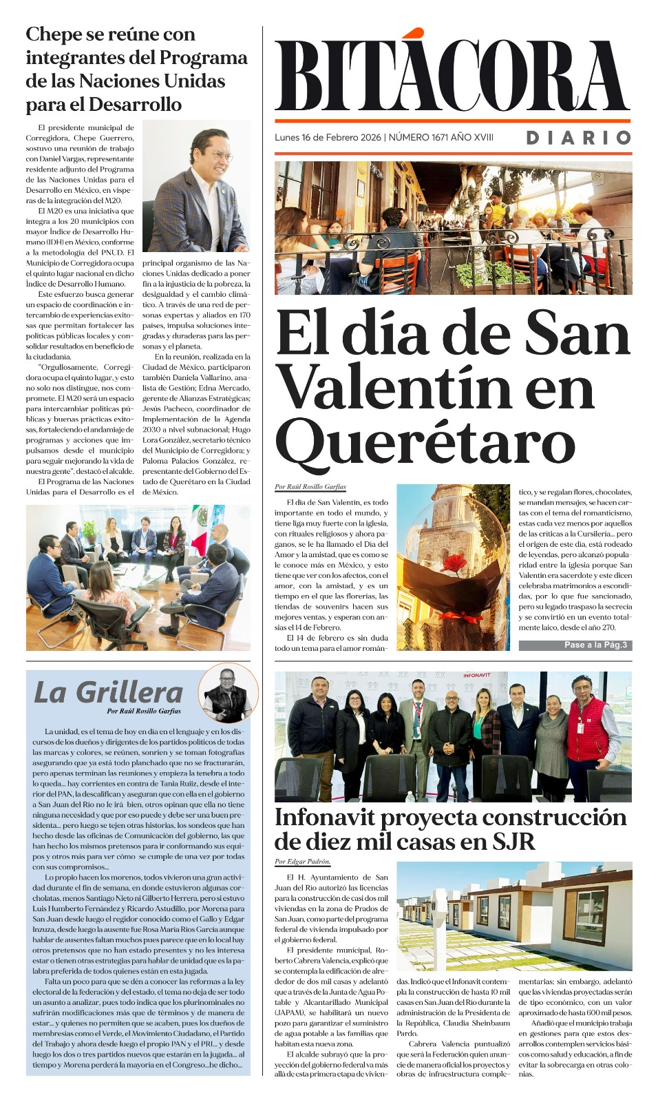 Portada Bitácora Diario Edición 1671