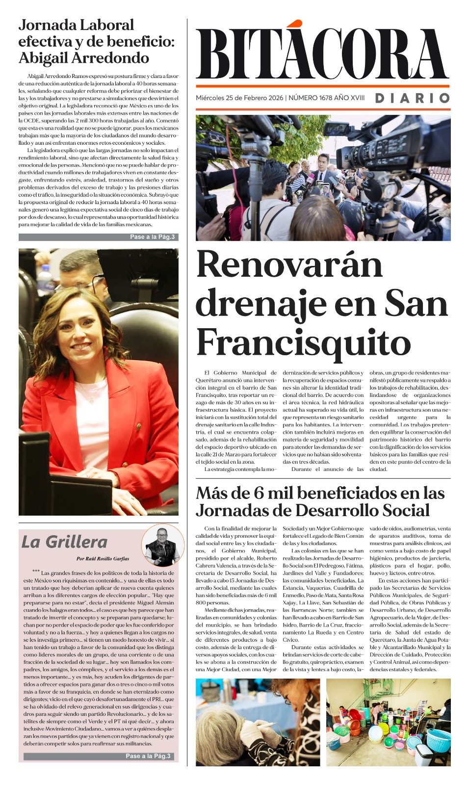 Portada Bitácora Diario Edición 1678