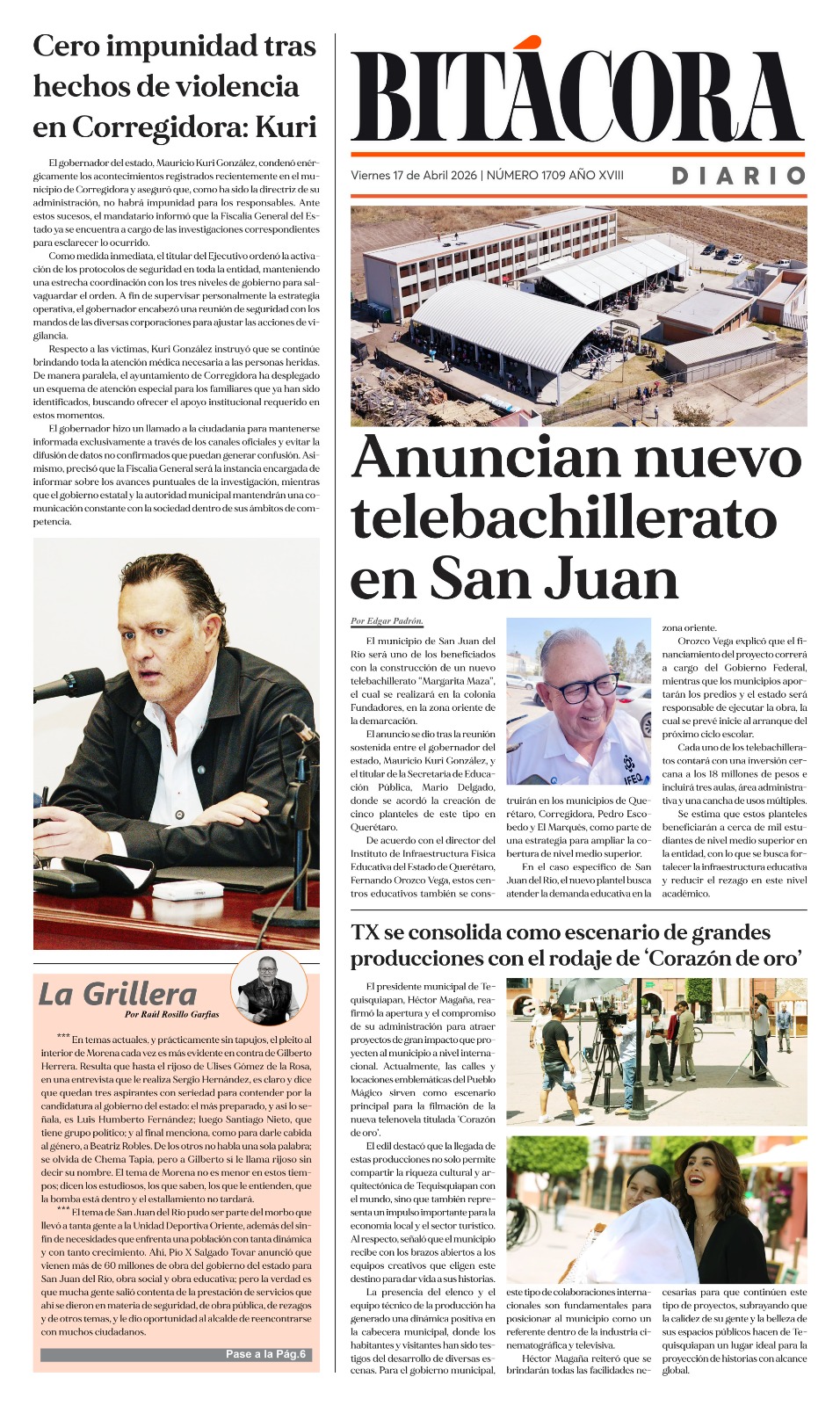 PORTADA BITÁCORA 1709