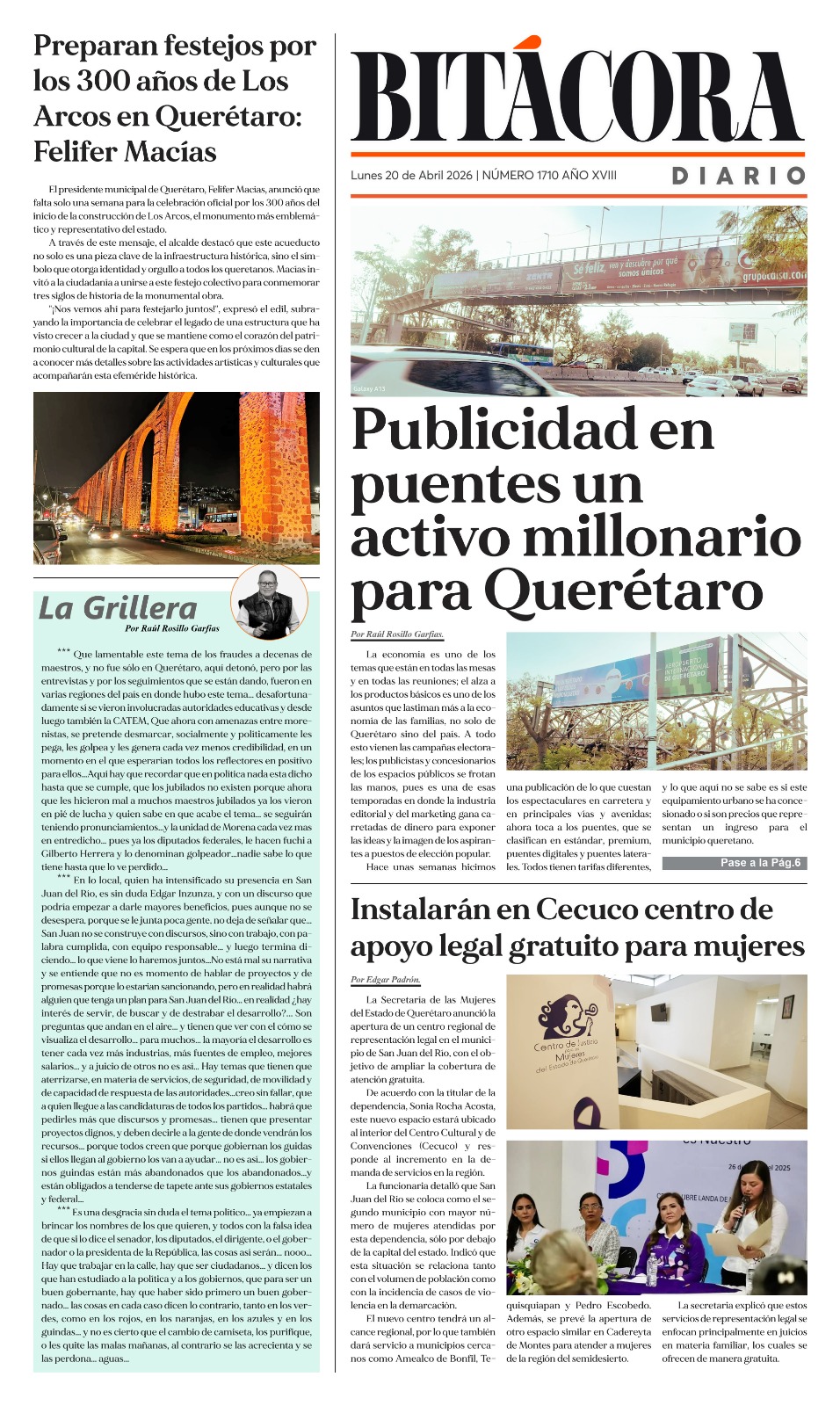 PORTADA BITÁCORA 1710