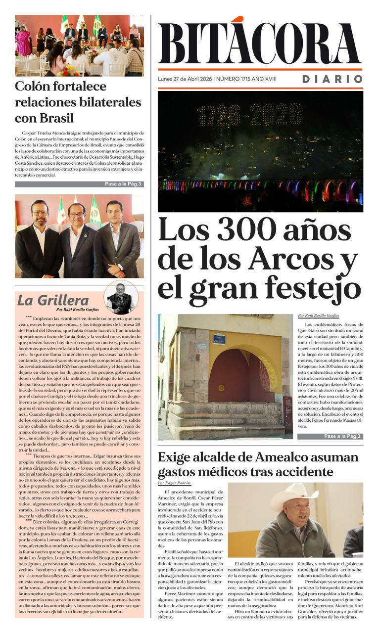 PORTADA BITÁCORA 1715