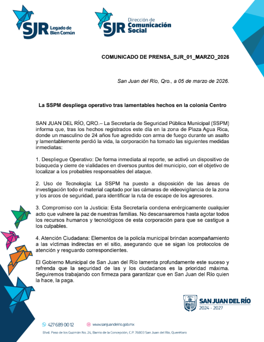 Despliegan operativo por homicidio en San Juan