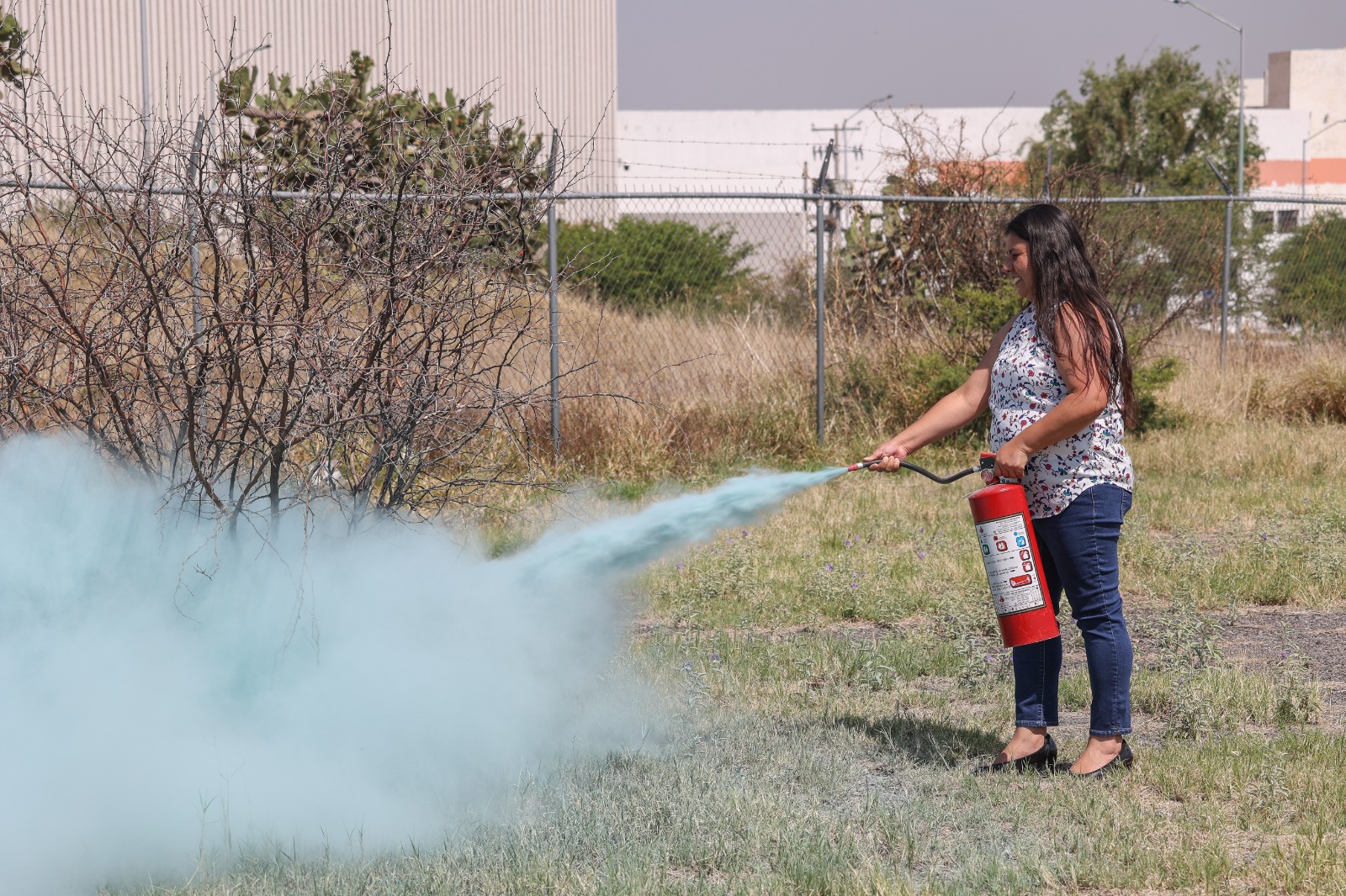 Realizan simulacro con extintores en Congreso