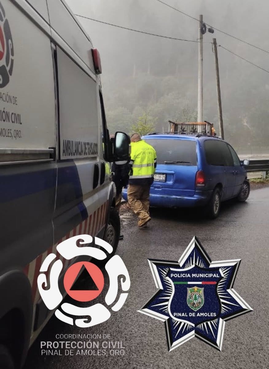 Choque en la SJR-Xilitla, Pinal de Amoles sin heridos